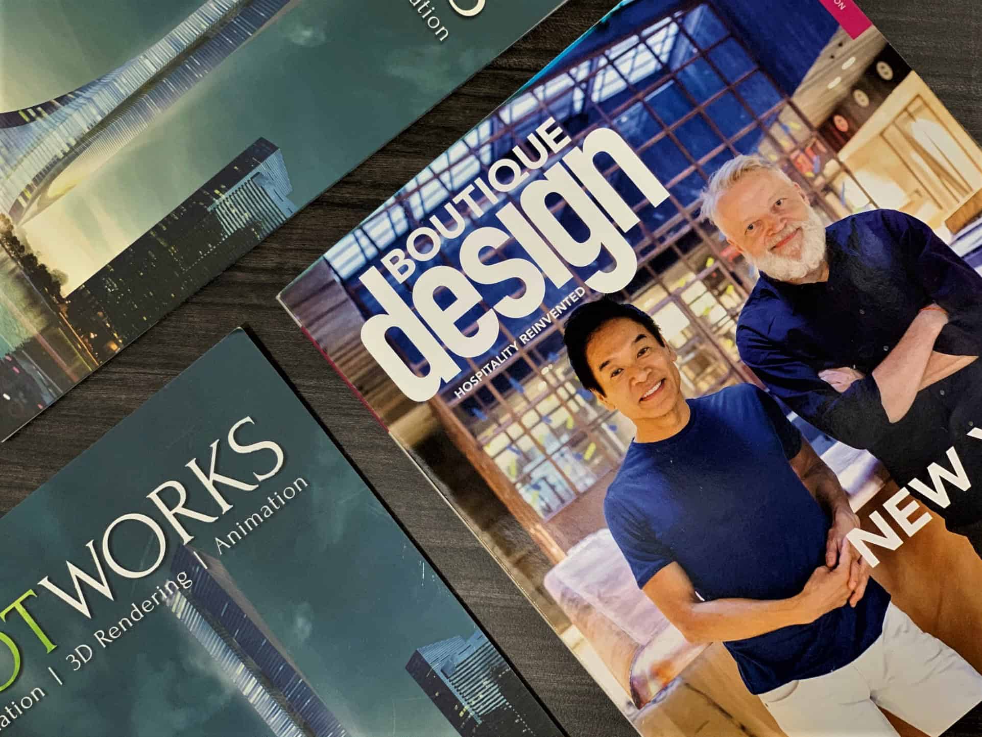 A picture of the Boutique Design magazine that featured Spotworks