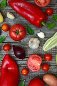 paprika's, tomaten