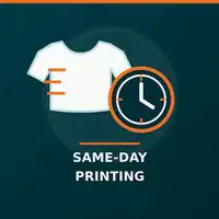 Same-day printing icon — t-shirt and clock