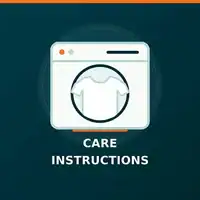 Care instructions icon — t-shirt in washing-machine style frame