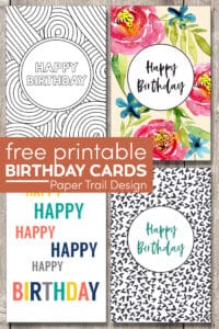 free printable birthday cards paper trail design