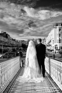 Bridal photo taken at the Bandstand on Brighton Seafront