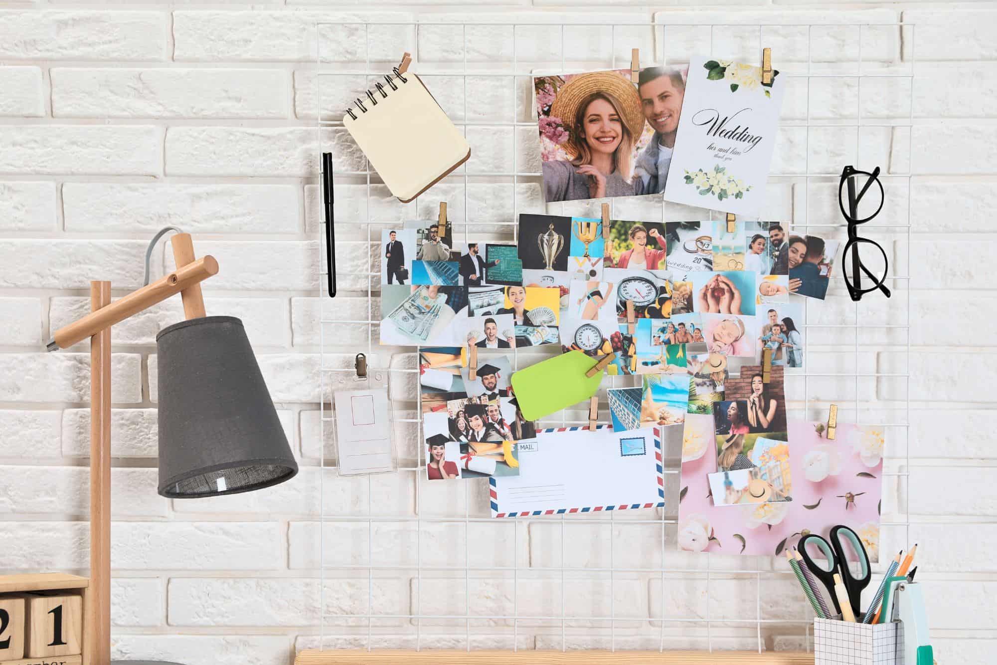 Image of visualization techniques and a vision board of a woman's ideal partner.