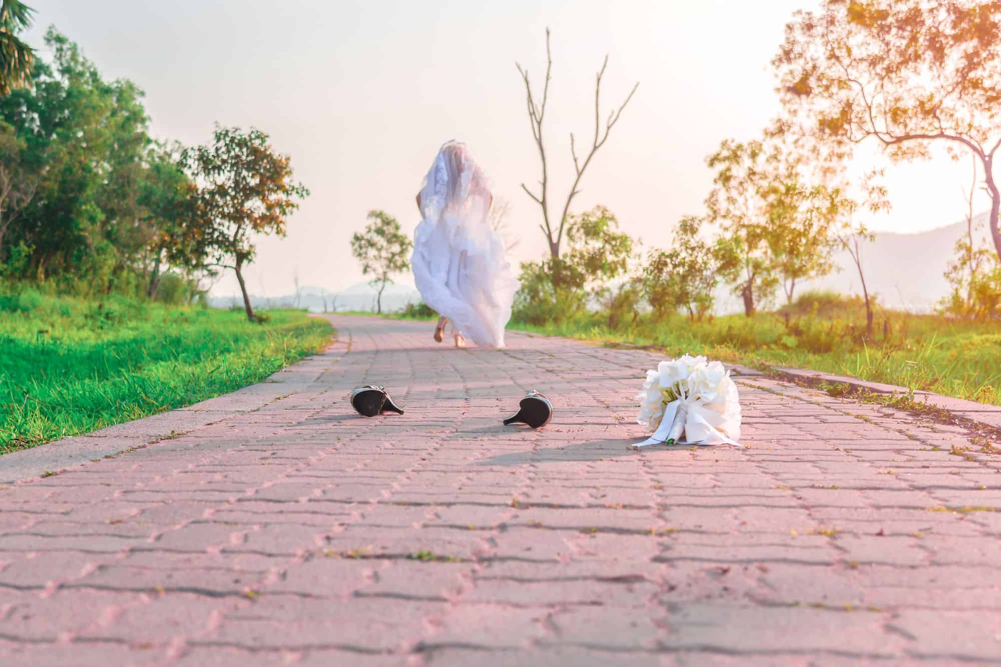 Bride running away from her wedding after feeling like she was getting married under duress.