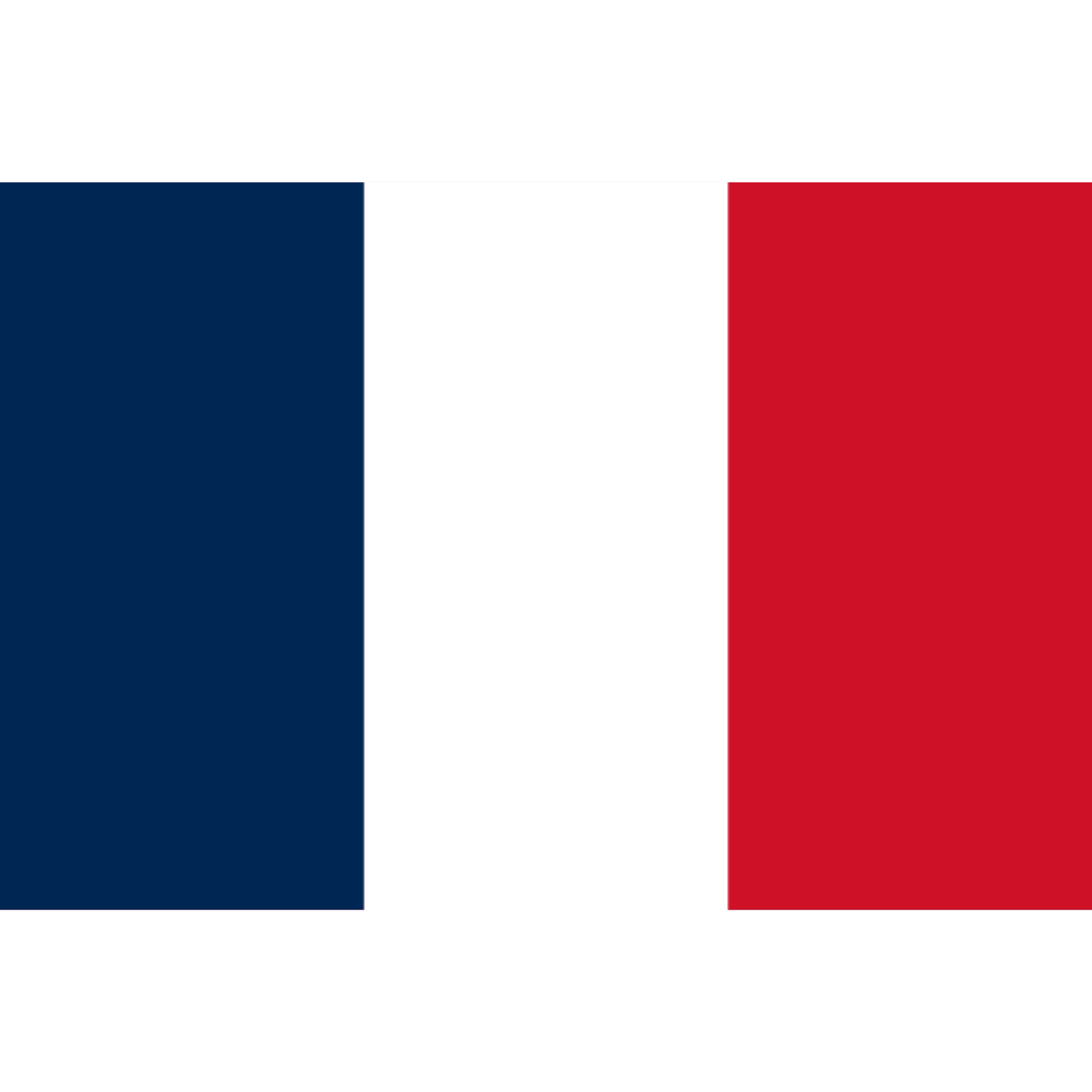 Die Nationalflagge Frankreichs besteht aus drei vertikalen Streifen in Blau, Weiß und Rot.