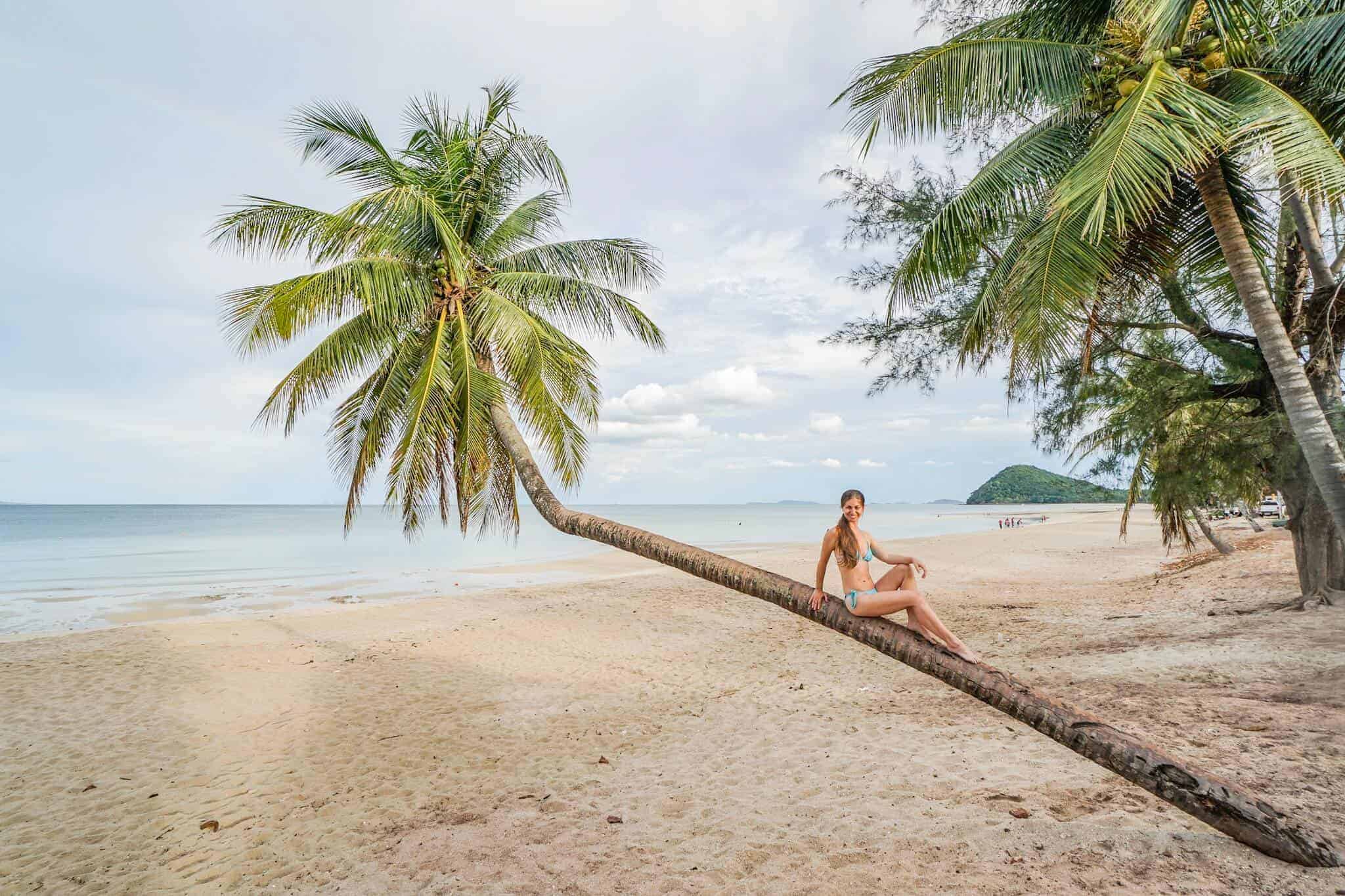 Thung Wua Lan - Chumphons schönster Strand – schiefe Palme