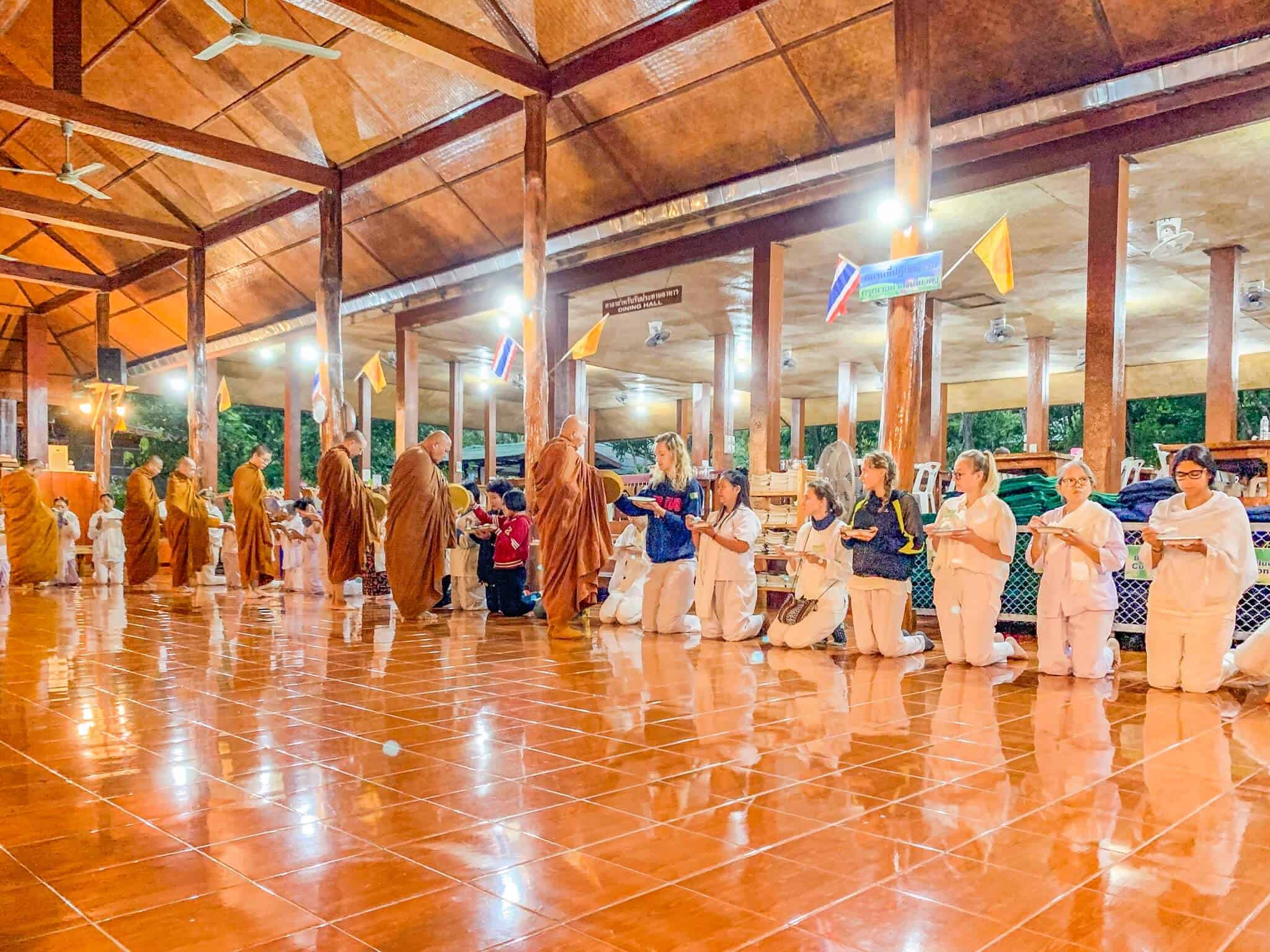 Rice Offering to the Monks – Wat Pa Tam Wua Forest Monastery