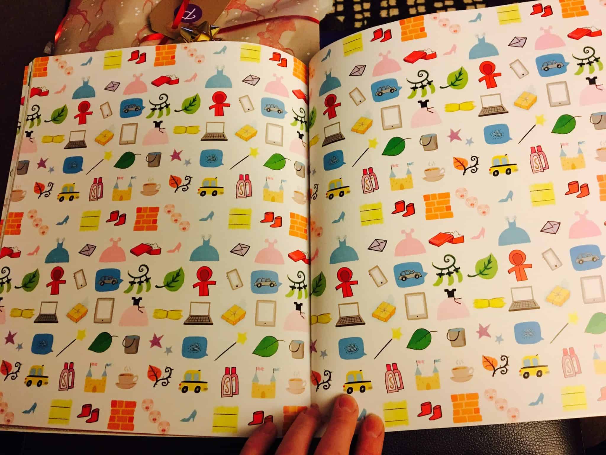 colouful patterns inside the book cover colouful patterns inside the book cover