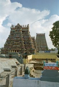 view of Srirangam temple from the roof