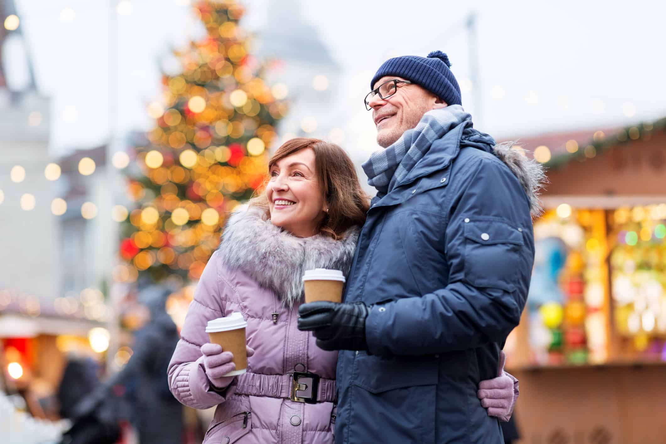 Happy couple enjoying the holidays.