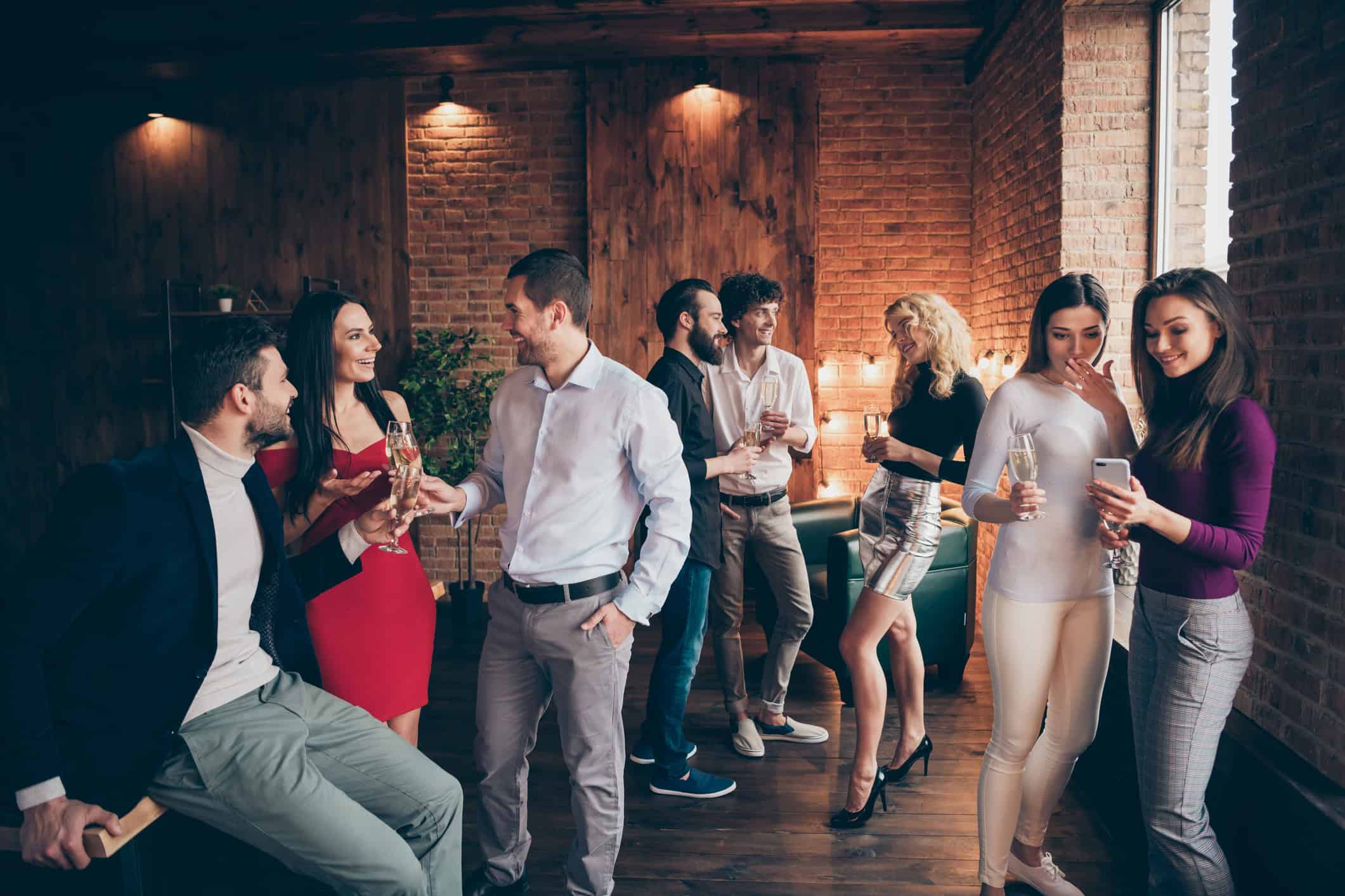 People at a cocktail party.