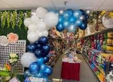 Balloon Bouquet # 71, Balloon-Garland-Blue-White