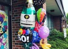 Balloon Bouquet # 26, Champagne-Milestone-Birthday-Bouquet