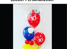 Balloon Bouquet # 24, Double-Bubble-Colorful-Birthday-Balloon-Bouquet-with-Sticker-Personaliztion