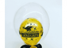Balloon Bouquet # 20, Double-Bubble-Grad-Balloon-With-Small-Balloons