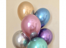 Balloon Bouquet # 15, Multicolored-Chrome-Balloons