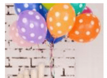 Balloon Bouquet # 14, Multicolored-Polka-Balloons