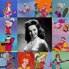 Collage of Hanna-Barbera heroines voiced by Janet Waldo, including Penelope Pitstop and Josie.