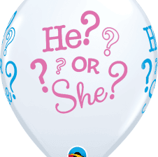 Gender Reveal  He or She Balloon ? 11" Latex Balloon, Qualatex