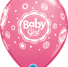 Baby Girl Dots 11"Pink Balloons, Baby Shower/Welcome Baby Balloon