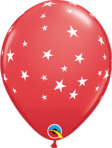 Contempo Stars Red 11"Balloons, Qualatex Latex Balloons
