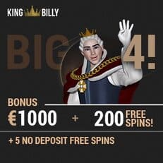 King Billy Casino | 200 free spins & 200% up to €1000 free bonus | Review