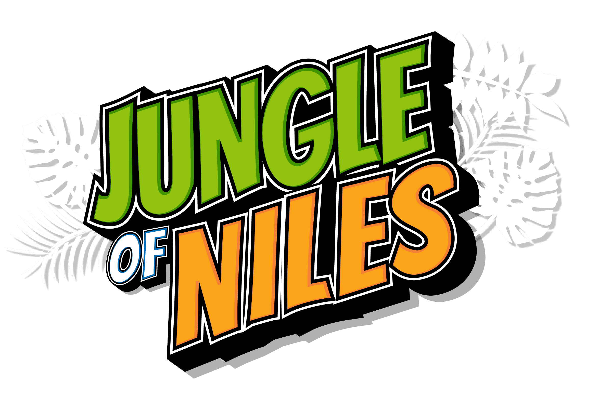 Colorful Jungle of Niles logo with green and orange text.