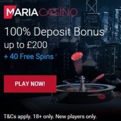 Maria Casino | 40 free spins and 100% welcome bonus | review