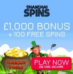 SHANGHAI SPINS - £1000 casino bonus and 100 netent free spins