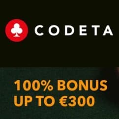 Codeta.com Live Casino - 100% up to €300 bonus and free spins