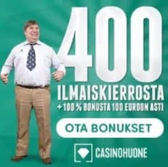 CasinoHuone - 400 free spins and €100 welcome bonus for Finland