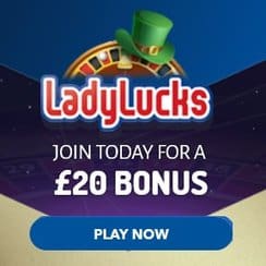 LadyLucks Casino £20 no deposit required - 100% mobile games!