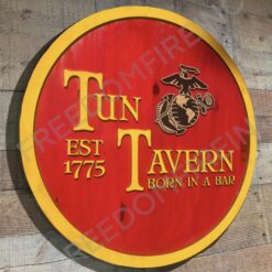 Round Tun Tavern Wooden Sign.