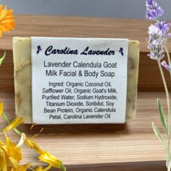 Handcrafted Lavender Calendula Goat Milk Facial & Body Soap (2 Soap Bars)