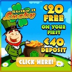 Strike It Lucky Casino | £€$ 20 free chip bonus and 100 free spins