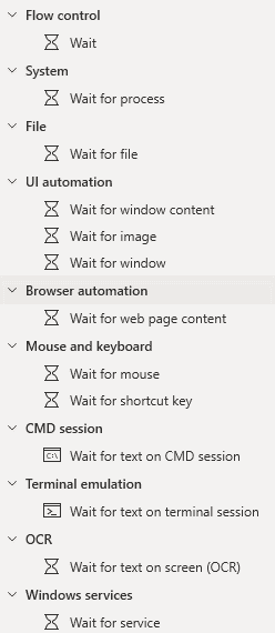 Power Automate Desktop Wait Actions