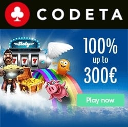 Codeta Casino 100% up to €300 bonus + 10% cashback + free spins