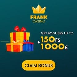 Frank Casino - 100 free spins and 100% bonus on Microgaming slots