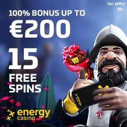 Energy Casino | 70 free spins & 150% up to €400 free bonus | Review