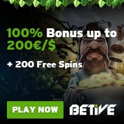 Betive Casino | 310 free spins plus 100% up to €500 bonus | Play now!