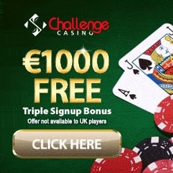 Challenge Casino | 175% up to €1000 bonus and free spins | review