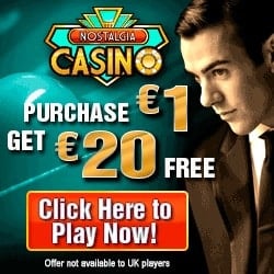 Nostalgia Casino | buy $1 get $20 free - 2000% extra on deposit | review