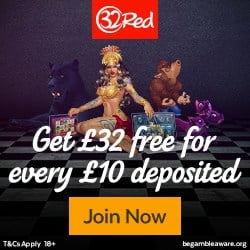 32Red Casino | 160% bonus up to £320 - 1000 freeplay games | Review