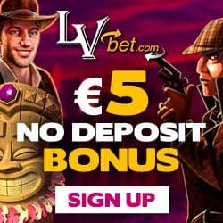 LVBet Casino €5 exclusive NDB + 15 free spins + 100% up to €150 bonus