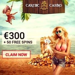 Caribic Casino 150% bonus up to €300 plus 125 free spins on jackpots