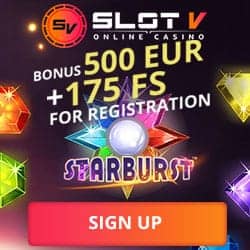 SlotV Casino | €500 bonus cash + 175 free spins + free bets | Review