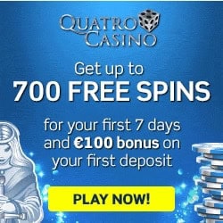 Quatro Casino | €100 no deposit bonus + 700 free spins | Review