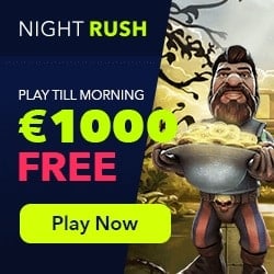 NightRush Casino | 70 free spins & 150% up to €1000 bonus | Review