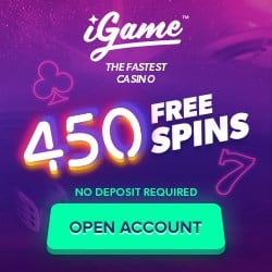 iGame Casino | 450 free spins no deposit + €1,000 free bonus | Review