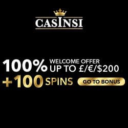 Casinsi.com Casino 100 gratis spins + 100% welcome bonus